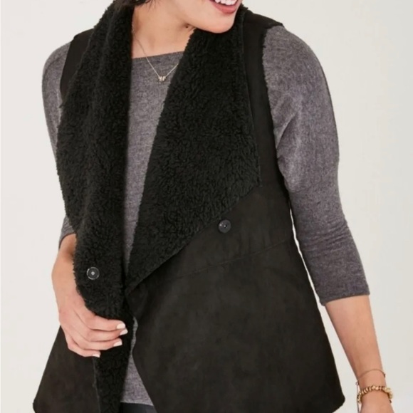 Stella and Dot Black Suede Vest - Picture 2 of 4